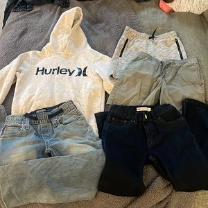 Boys Size 7 Bundle. Hurley Hoodie, 2 Levi’s Jeans, Billabong shorts. Art Class